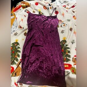 Purple Velvety Mini Dress